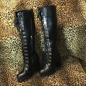JustFab Lace-up heeled boots